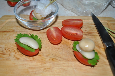 Фасолевое канапе для постного стола «лима и ко» с томатами и грибами: шаг 3