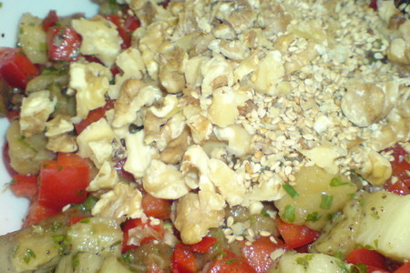 Салат из запечённого баклажана и красного перца: шаг 6
