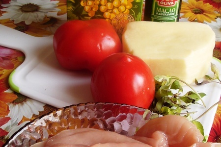 Куриные грудки, фаршированные сыром и помидорами. фм « моя иллюстрация к рецепту».: шаг 2