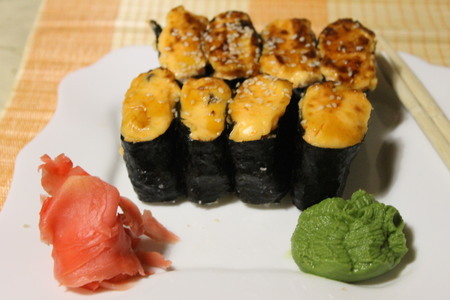Запеченые суши с лососем и острой креветкой: шаг 7