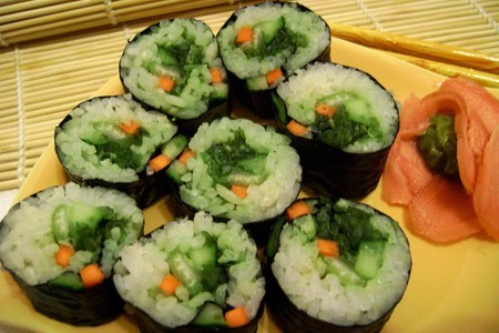 Вегетарианские суши для зайки «нам нет преград!»: шаг 6