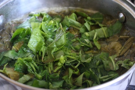 Суп-пюре со щавелем и шпинатом: шаг 2