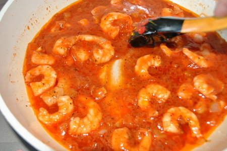 Тальятелле с креветками в томатном соусе: шаг 5