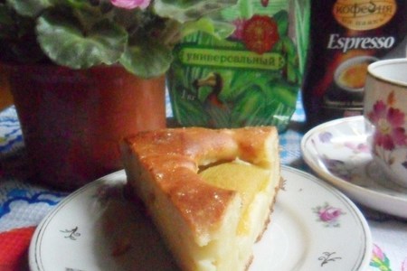 Torta morbida con ricotta e pesche - мягкий пирог с рикоотой и персиками: шаг 7
