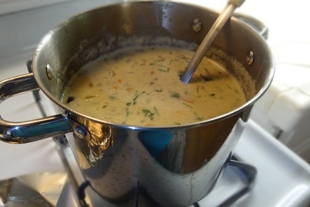 Крем суп с осьминогами и креветками: шаг 6