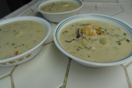 Крем суп с осьминогами и креветками: шаг 7