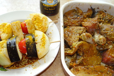Рыба-гриль в панировке с печеными овощами: шаг 3