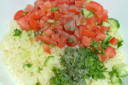 Салат "аль - магриб" с сальсой из запеченных овощей: шаг 5