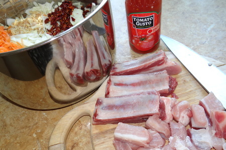 Ленивые голубцы со свиными ребрами в томатном соке: шаг 2