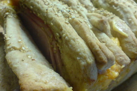 Monte-cristo bread//закусочный хлеб с ветчиной и сыром: шаг 9