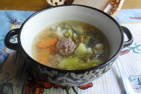 Суп с фрикадельками, брокколи и цветной капустой "летний": шаг 5