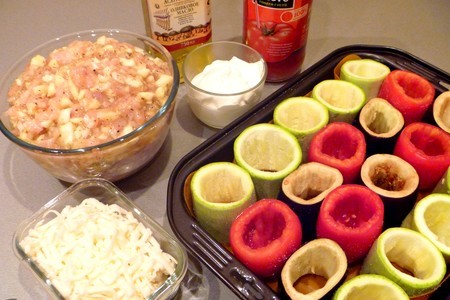 Фаршированные овощи,под томатно-йогуртовым соусом: шаг 4