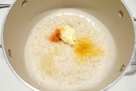 Острый рис в баклажановой плетёнке: шаг 3