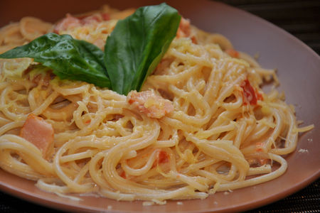 Спагетти  "карбонара" со сливками: шаг 6