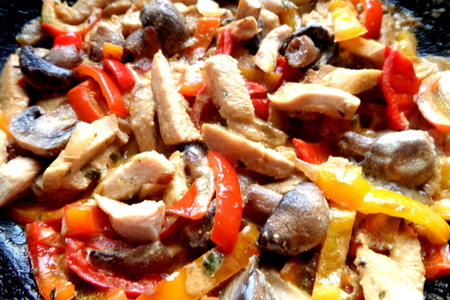 Курица с овощами и грибами к рису за 30 минут: шаг 7