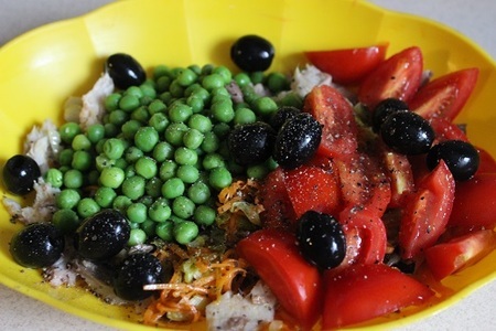 Теплый салат из риса "актавика mix" и копченой рыбы за 30 минут: шаг 10