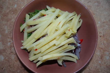 Азиатский салат с овощами и утиными желудками: шаг 5