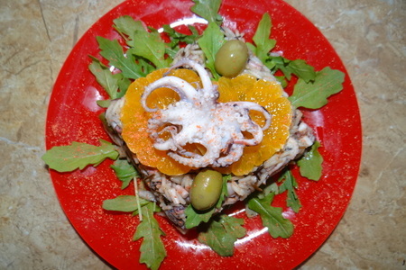 Рисовый экспрессо-салат с осьминогами и соевым соусом: шаг 5