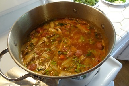 Овощной суп с мясными шариками: шаг 4