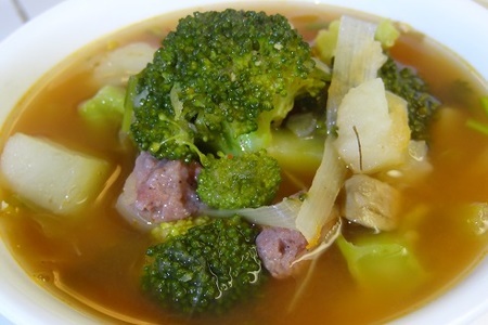 Овощной суп с мясными шариками: шаг 8