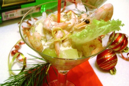  салат-коктейль с креветками «новогодний шик».: шаг 4