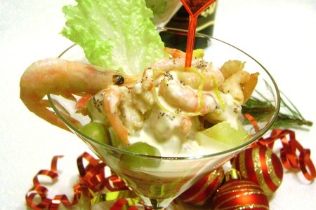  салат-коктейль с креветками «новогодний шик».: шаг 5