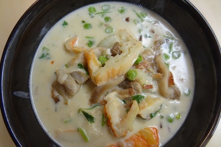 Крем суп с грибами, мясом краба и картофелем: шаг 9