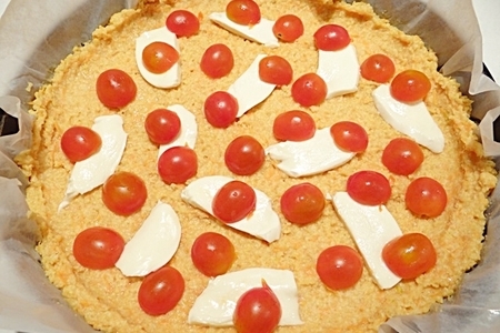 Пирог с сыром и томатами черри из пшенной каши: шаг 5