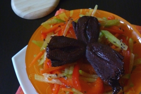 Овощной салат с сердечками индейки терияки: шаг 7