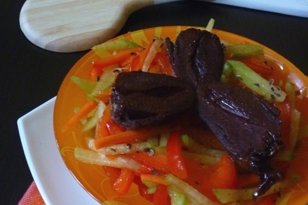 Овощной салат с сердечками индейки терияки: шаг 8