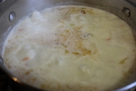 Сливочный суп с форелью и рисом: шаг 6