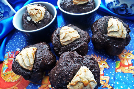 Шоколадно-гречневые кексы с зефирным верхом: шаг 9