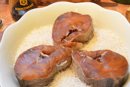 Треска  с рисом басмасти под соусом из карамелизированого лука: шаг 6
