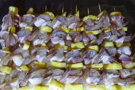 Креветки с беконом и ананасом: шаг 5