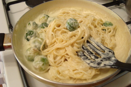 Спагетти "borges" с брюссельской капустой в сливочном соусе.: шаг 11