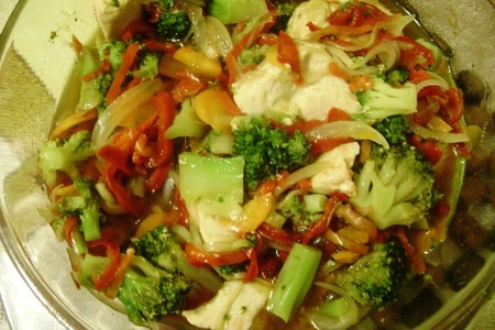 Куриная грудка с брокколи и овощами или моментальный ужин.: шаг 3