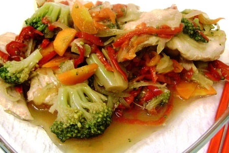 Куриная грудка с брокколи и овощами или моментальный ужин.: шаг 4