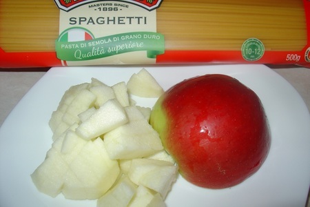 Мягкие вафли из спагетти borges и яблок под клубнично-яблочным соусом: шаг 7