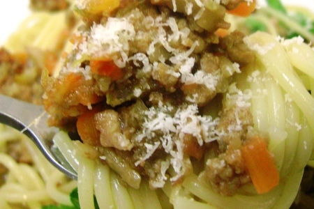 Спагетти под мясным соусом с овощами а-ля биф –бургиньон.: шаг 8