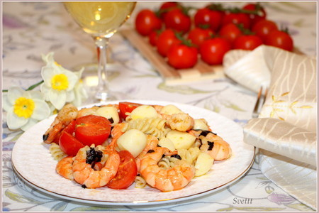 Салат пастой fusilli, креветками и сыром скаморца: шаг 6