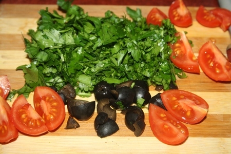 Легкий салат "средиземноморье" с пенне ригате в пармезановой "шубке": шаг 9