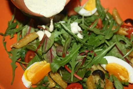 Легкий салат "средиземноморье" с пенне ригате в пармезановой "шубке": шаг 12