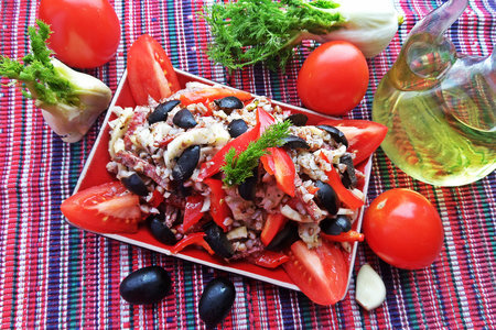 Салат с фенхелем,салями и гречкой: шаг 9