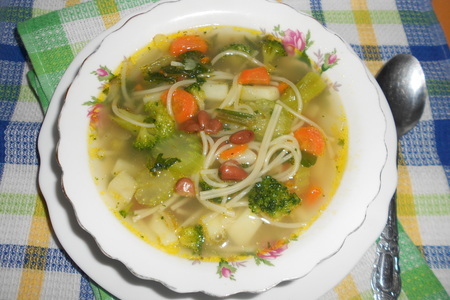 Суп со спагетти borges, с овощами и фасолью: шаг 7