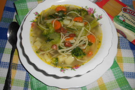 Суп со спагетти borges, с овощами и фасолью: шаг 8