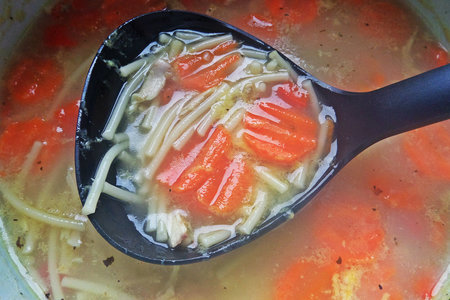 Суп с горохом и ломаной пастой: шаг 4