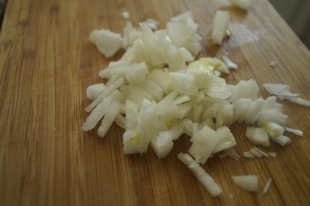 Рис под сливочной шапкой из курицы и шампиньонов: шаг 4