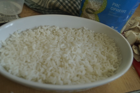 Рис под сливочной шапкой из курицы и шампиньонов: шаг 7