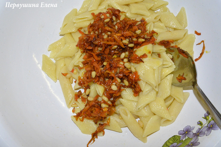 Паста "морковка" с кедровыми орешками : шаг 6
