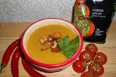 Гороховый крем-суп с овощами и сухариками: шаг 9